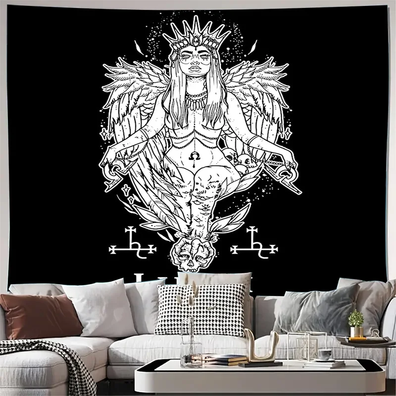 

Gothic Tapestry Dark Academia Wall Decor Witchy Aesthetic Room Decor Mystical Forest Tapestry Halloween Home Decor Vintage Gothi
