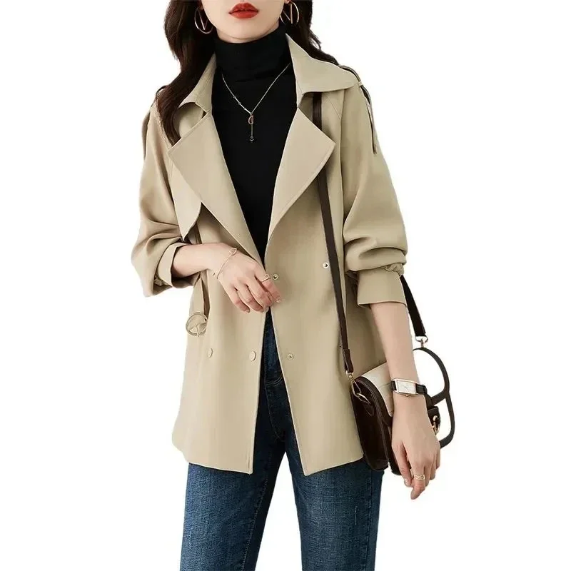 

Spring Autumn Trench Coat Women's New Korean Loose Mid-Long Women Trench Overcoat Casual Windbreaker Female Tops