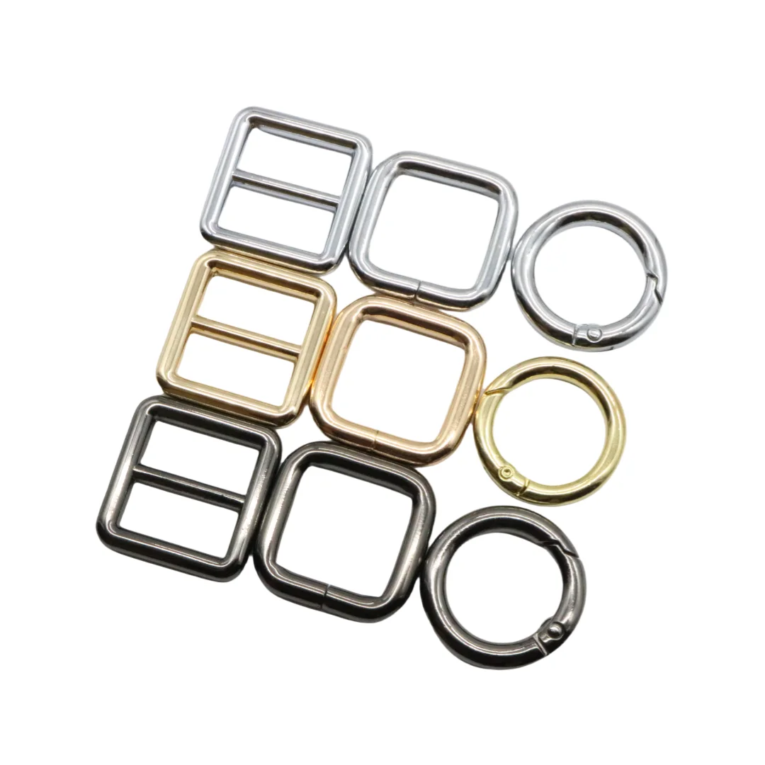 3 Pcs Spring O Ring And Slider Tri-Glide Buttons Adjustable Triglide Buckle Fasteners With Pin Buckle Bag Accessories