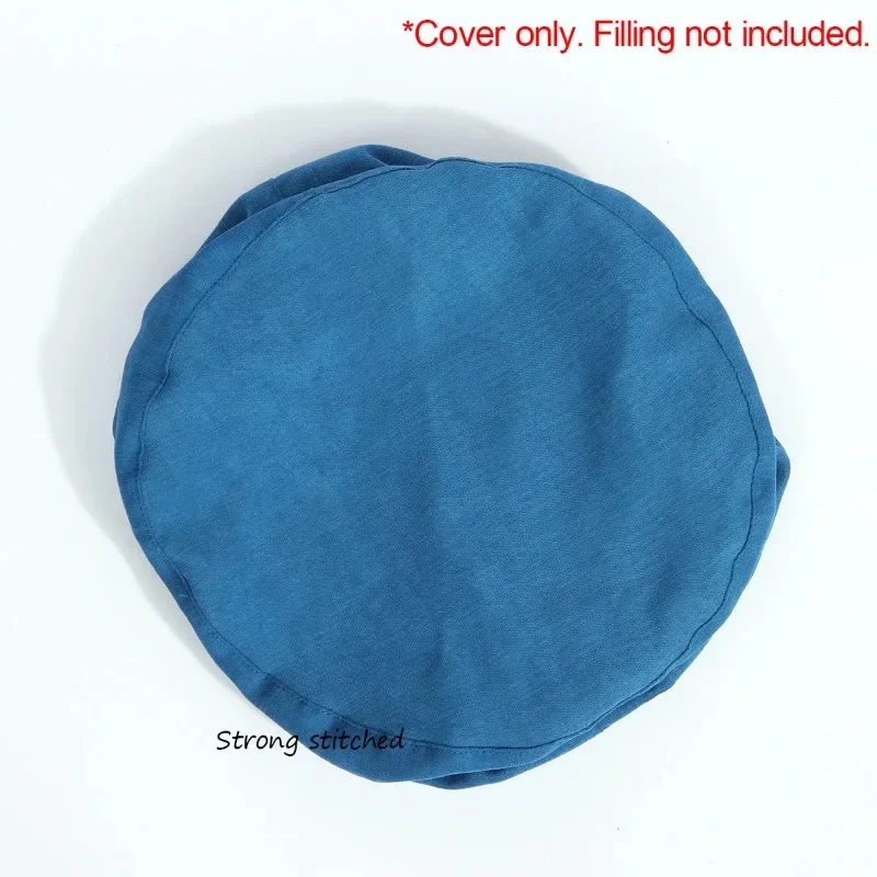 Small Round Beanbag Sofas Cover Waterproof Gaming Bed Chair Seat Bean Bag Solid Color Lounger Chair Sofa Cotton Linen Chair Cove