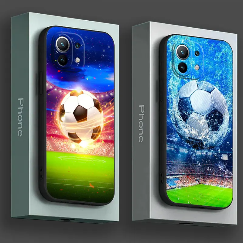 Football Field Soccer Ball Phone Case For Xiaomi 14T 13T 12T 11T 10T 14 Pro 12 11 Lite Poco X3 X4 X5 X6 M5 F5 F6 Pro Soft Cover