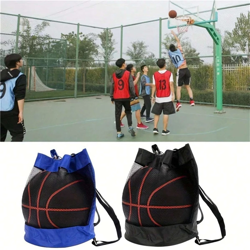 

Training Sports Shoulders Volleyball Football Backpack Basketball Bag Portable Swimming Beach Drawstring Mesh Bag (Only Bag)