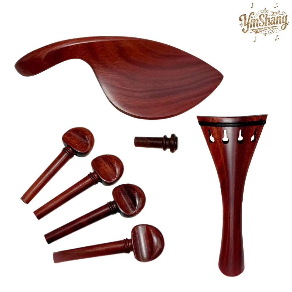 

4/4 Full Size Redwood Violin Parts Set High Quality Accessories including Chinrest Pegs Tailpiece And Endpin