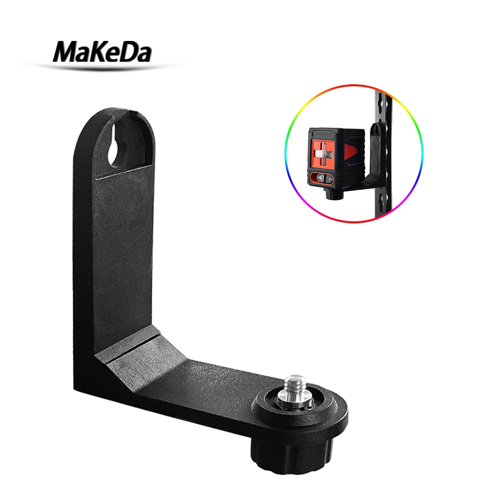 MaKeDa Magnetic L-Bracket for 2 Lines Laser Level 1/4\' Thread Universal Super Strong Iron Magnet Adsorption Stand