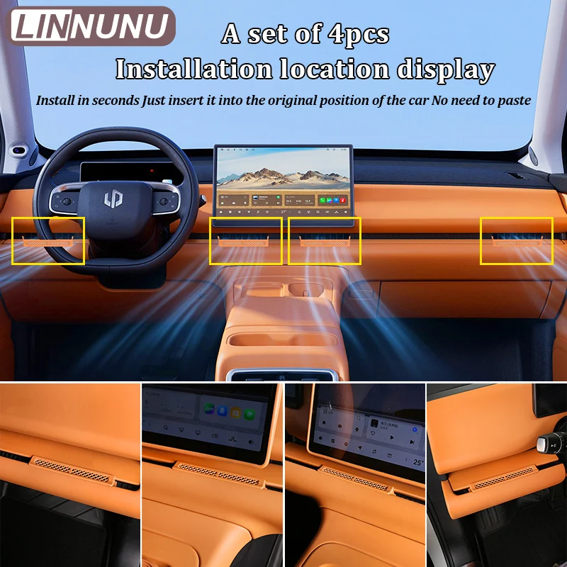 Linnunu Fit for 2024 Leapmotor C10 Car Interior Decoration Supplies Central Control Instrument Panel Air Conditioning Outlet Dustproof Protective Cover Snap-On Instrument Panel Air Outlet Cover Car Accessories Supplies