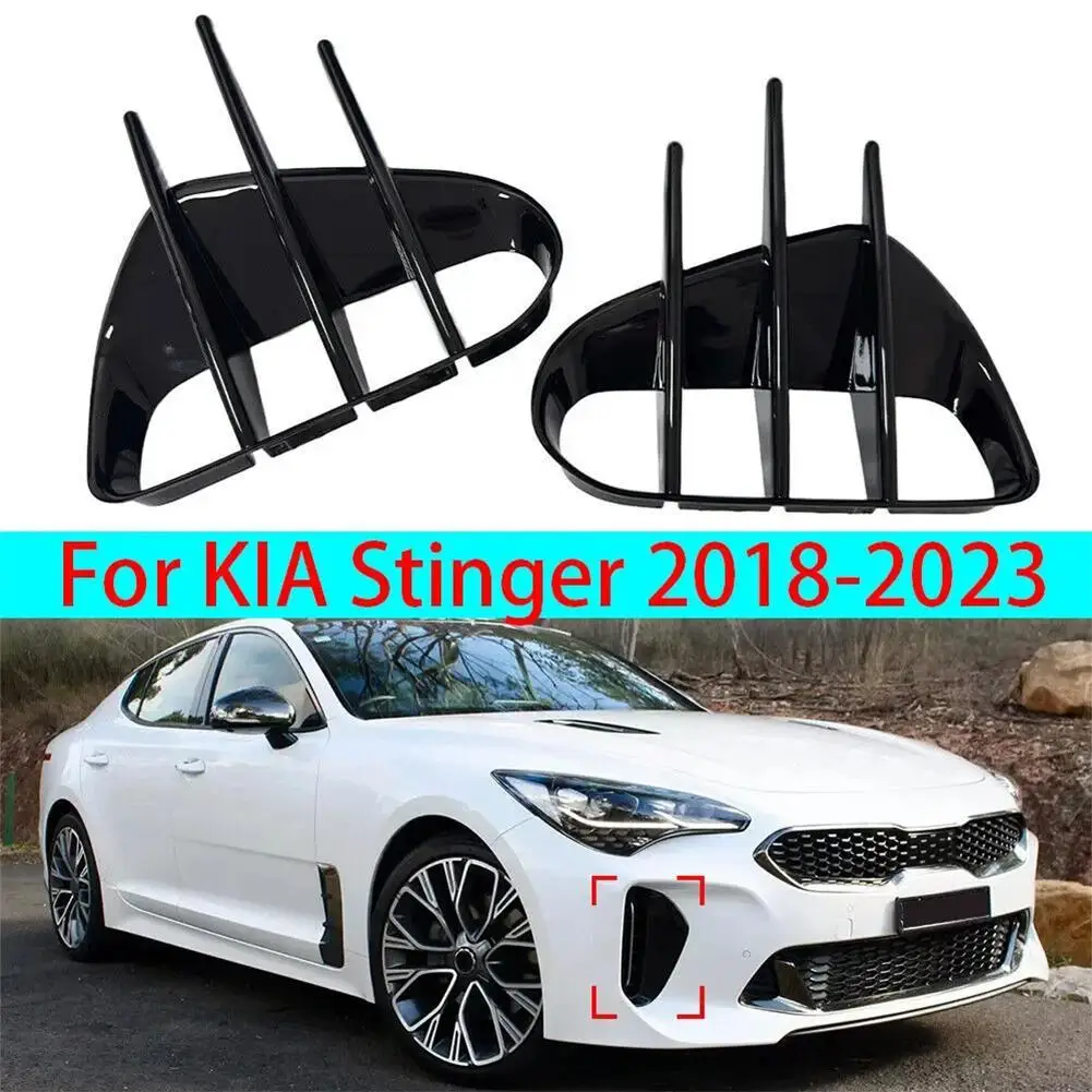 

2Pcs For Kia Stinger 2018-2023 Front Bumper Side Vent Canard Covers Dust And Scratch Resistant Bumper Vent Decorative Cover