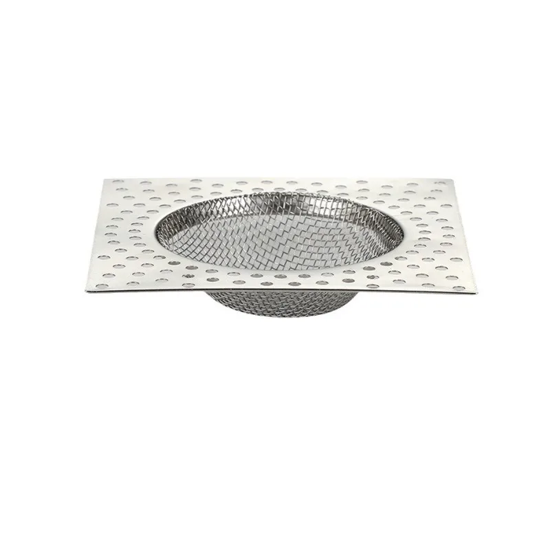 Square Stainless Steel Drain Strainer, Bathroom and Toilet Drain Anti-Clog Cover, Kitchen and Toilet Hair Filter Drain Mesh