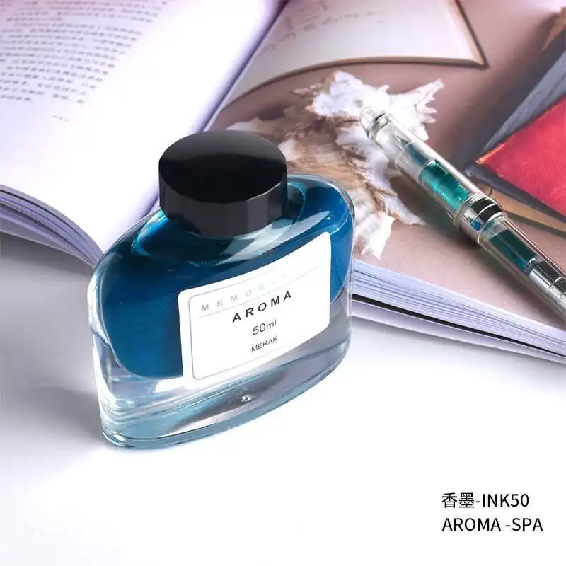 アロマエディションのディップパウダーペン,非カーボン,ストリップ付き,カラー,万年筆,インク50ml