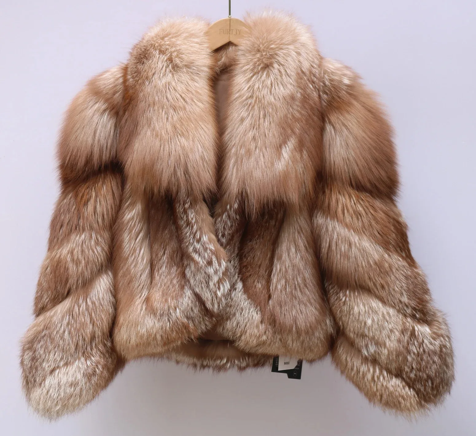 

Hot sales Fashion New Women's Winter Warm Natural Fox Fur Collar Jackets Lady Luxry Crop Coat Turn-down Collar Fox Fur Coats