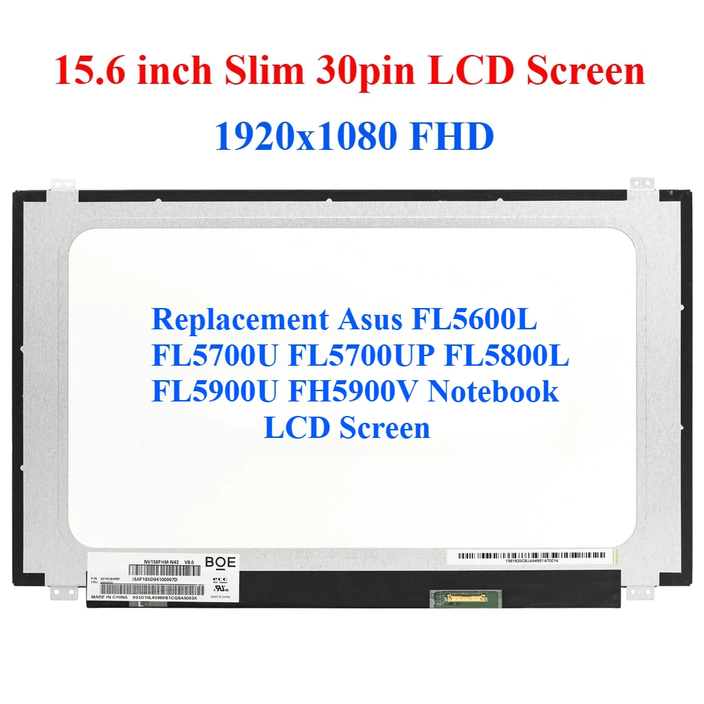 For Asus FL5600L FL5700U FL5700UP FL5800L FL5900U FH5900V Notebook LCD Screen Replacement for Business Laptop Display