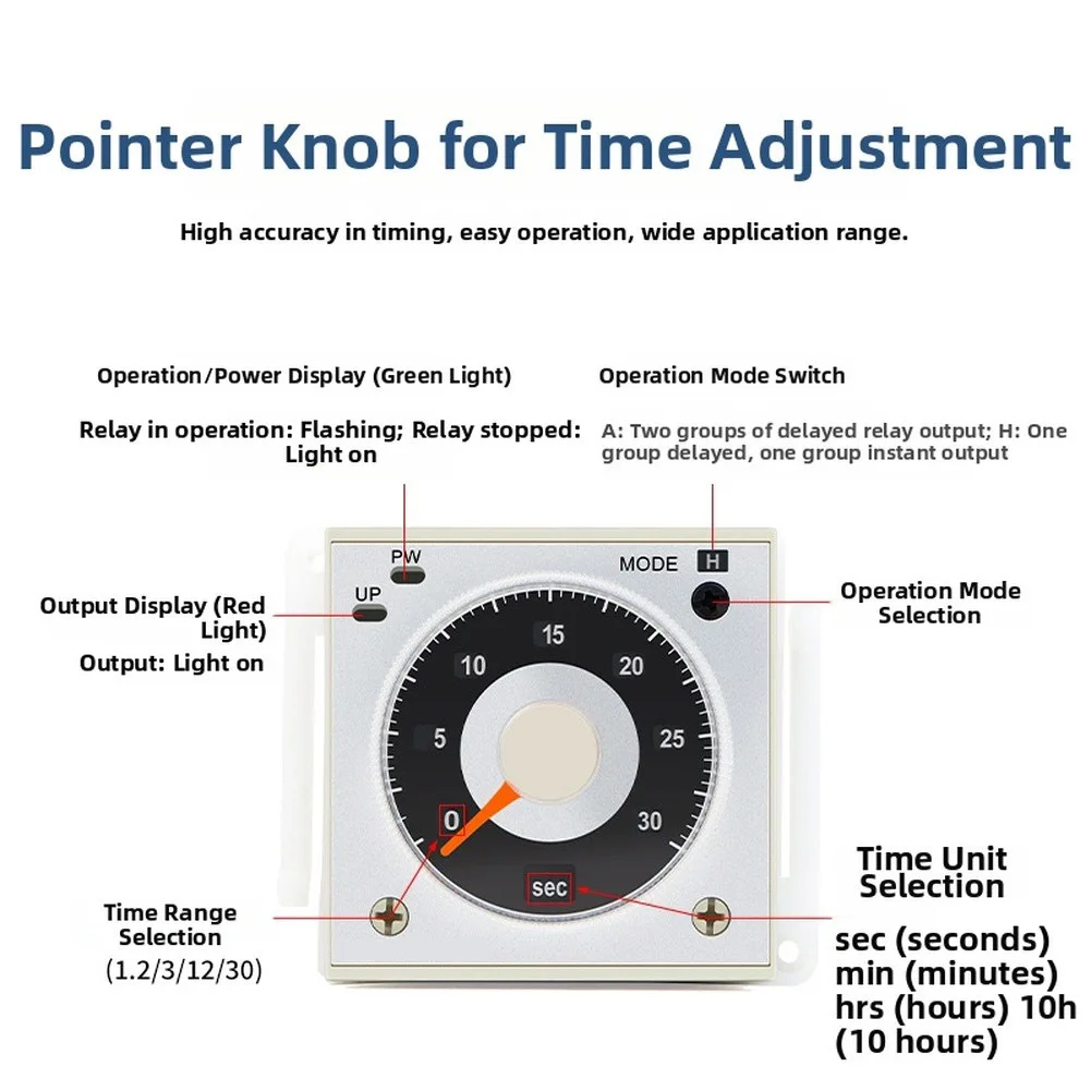 220V Controller H3BA-N8H Timer Compact Design Precision Timing Intuitive Interface 100*48*55mm For Electrical Systems