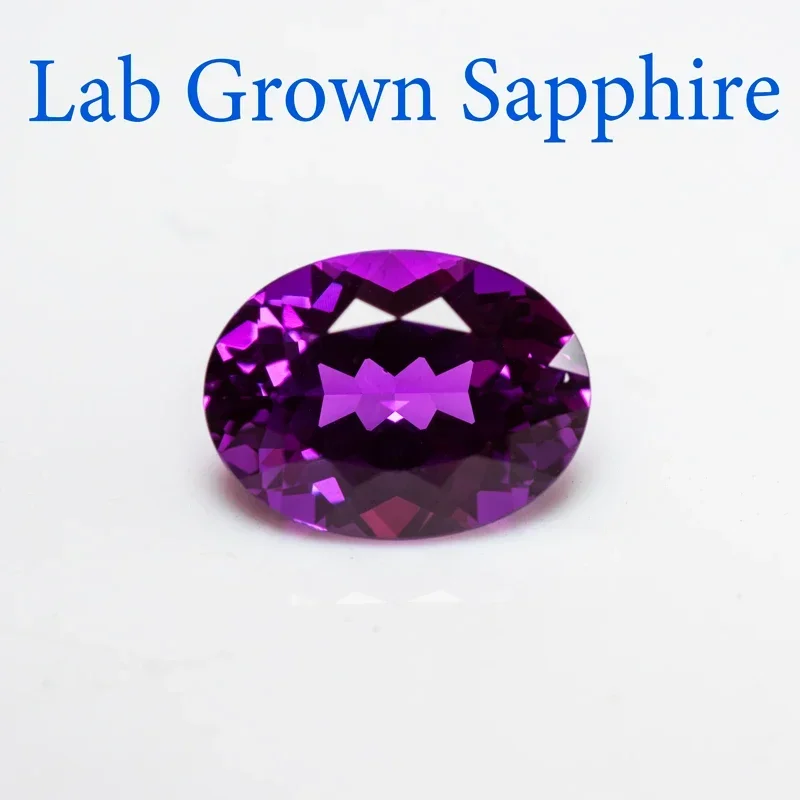 Lab Grown Sapphire Oval Shape Purplish Red Color Charms Gemstones Beads Diy Jewelry Making Material Selectable AGL Certificate