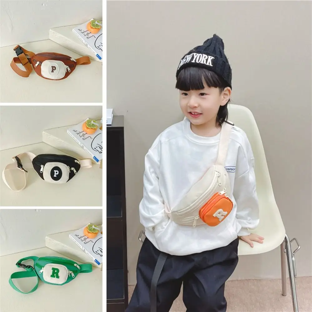 Fashion Canvas Children Bag Light Weight Multilayer Chest Bag Large Capacity Messenger Bag