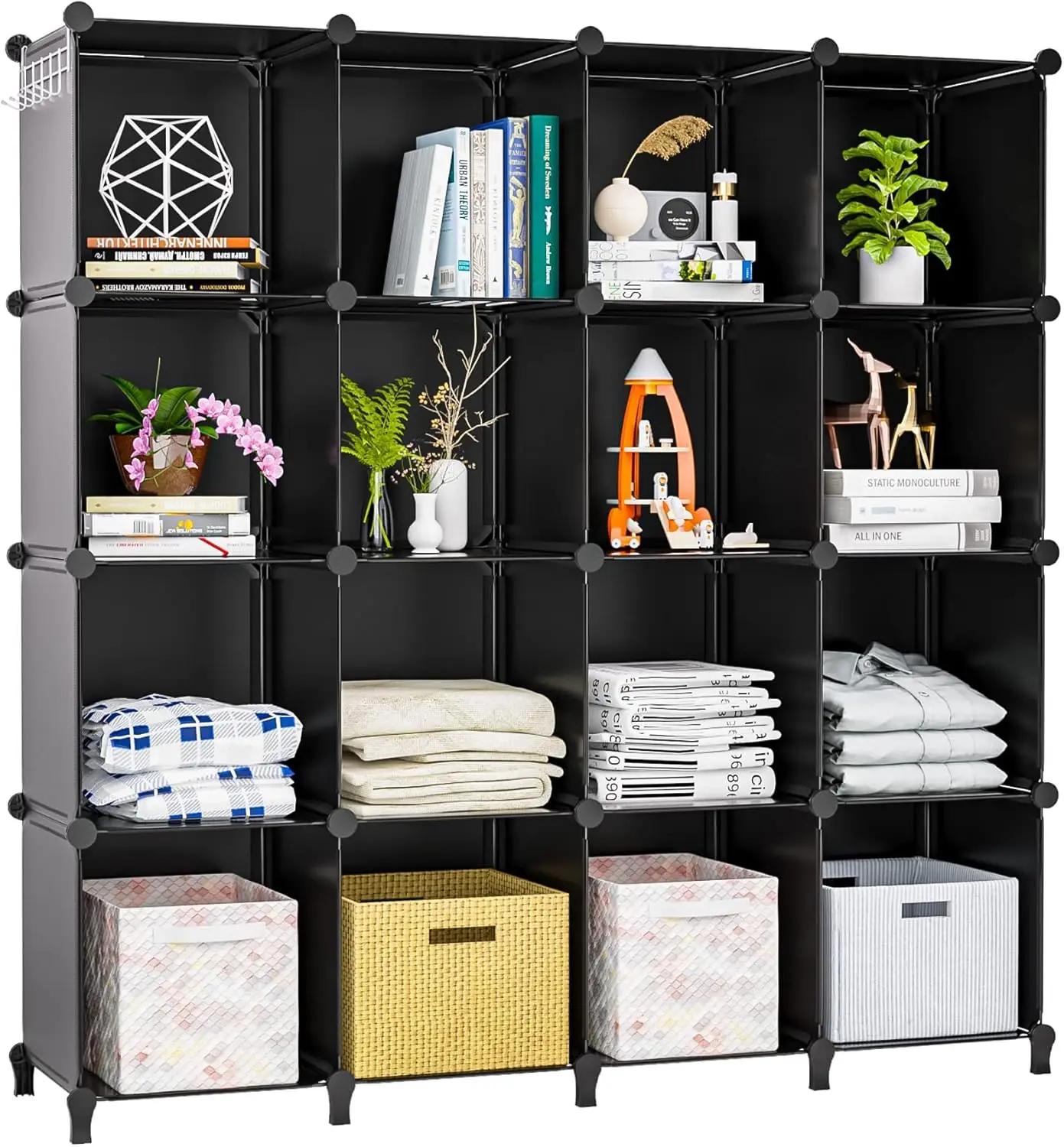 16 Cubby Storage Organizer, Closet Clothes Storage Organizer, Cube Shelves Closet Organizers and Storage shelves