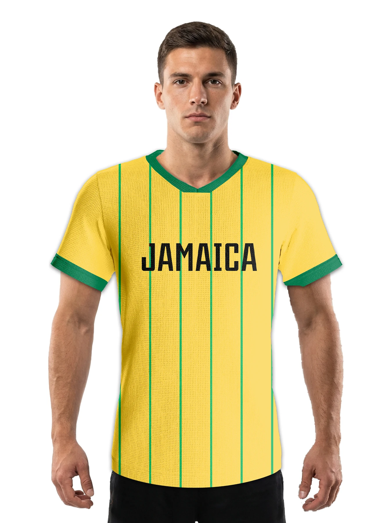 Custom Jamaica Football Jersey Personalized Kids Soccer Shirt with Name Number Sports Team Jersey for Men Women