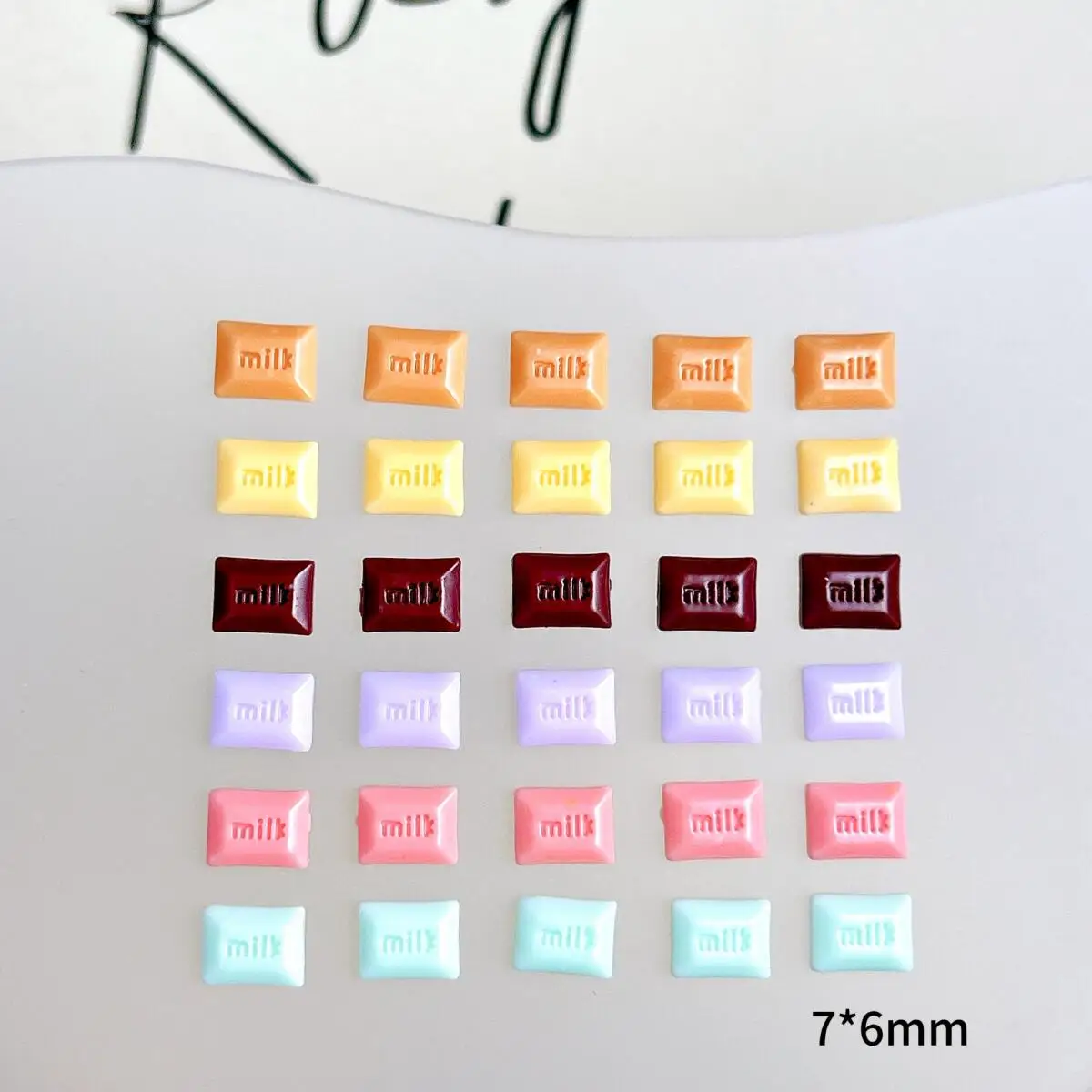 30PCS Macaron Colored Simulated Milk Chocolate Nail Charms Mini Luminous Chocolate Resin Nail Art Decorations DIY Manicure Parts