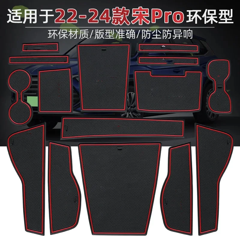 Car Door Groove Mat Cup Mat for BYD Song Pro Dmi 2022 2023 2024 Center Console Storage Box Mats Auto Gate Slot Cup Holder Pad