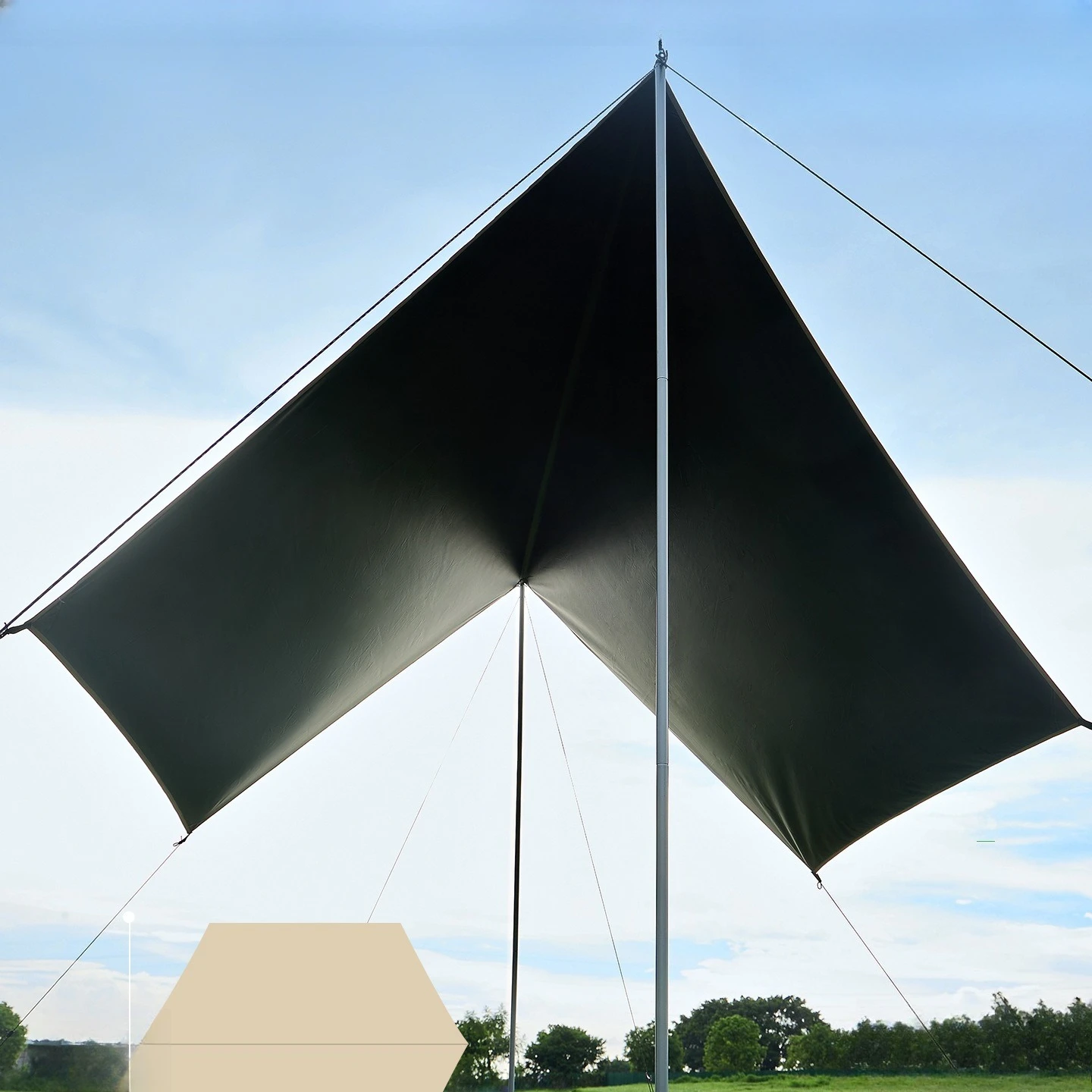 

Canopy tent camping shelter cloth simple lazy quick build beach awning 2