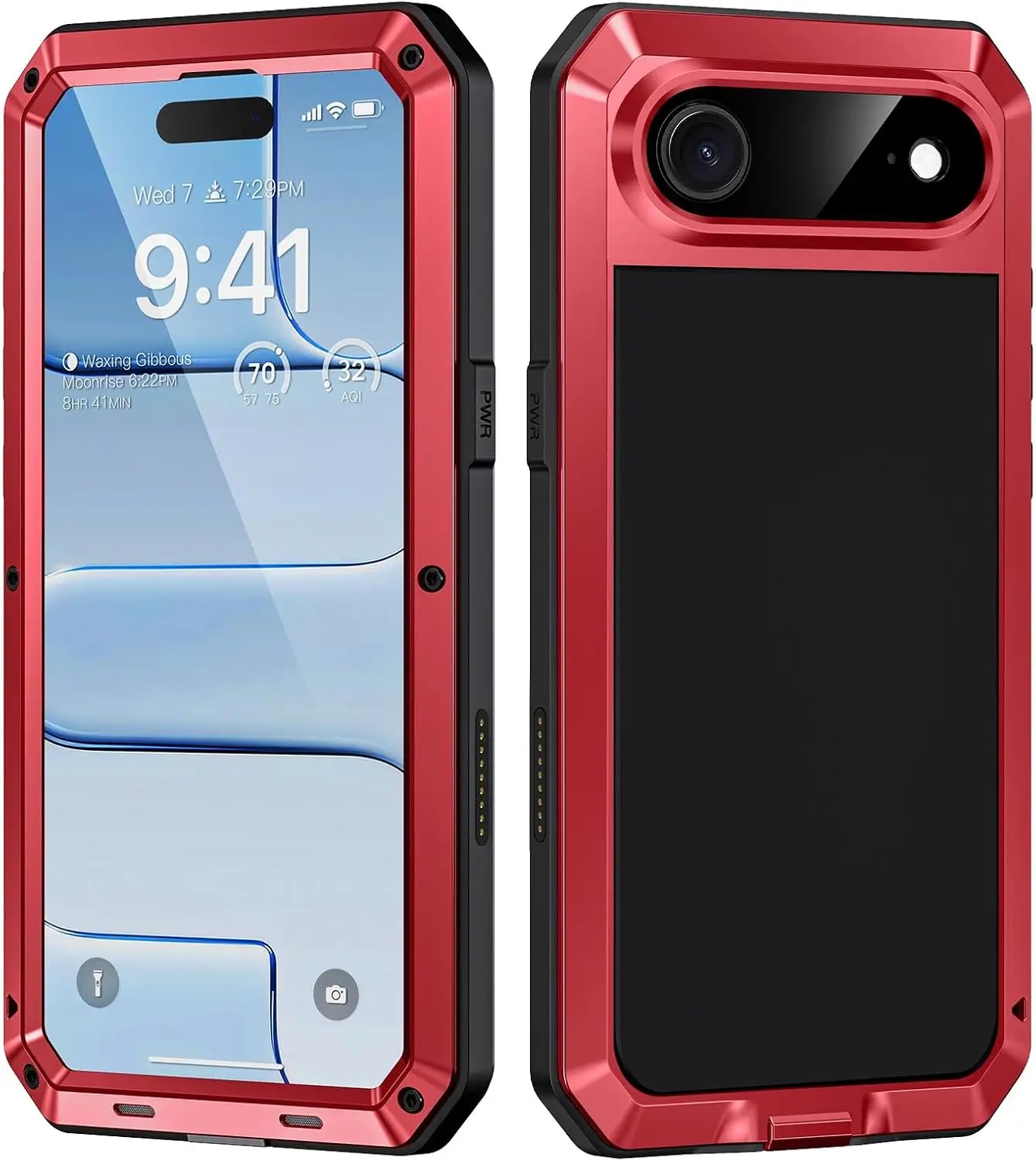

Metal Case for iPhone Air 17 16e 16 15 11 Pro Max 14 Plus 13 12 Mini Heavy Duty Shockproof Cases Built in Screen Protector