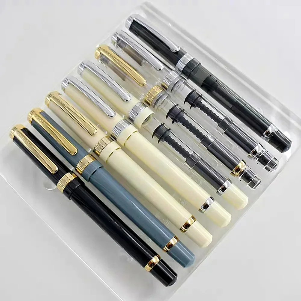 

For Wingsung 698 Fountain Pen - Visual Ink Window, Hard Smooth/Gold Soft Elastic Nib, Stationery for Office/School, Ideal Gift