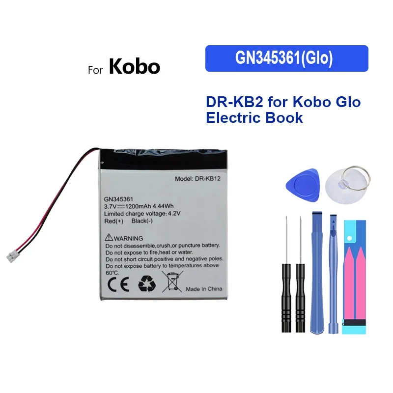 Extended 1200mAh Battery for Kobo Glo Electric Book DR-KB2, GN345361(for Kobo Glo)