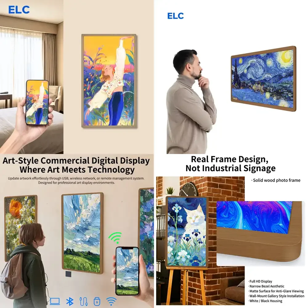 

32 Inch 4K Smart Digital Art Frame for Fine Paintings Picture Wall Photos Digital Art Canvas WiFi HD Display for Home Office