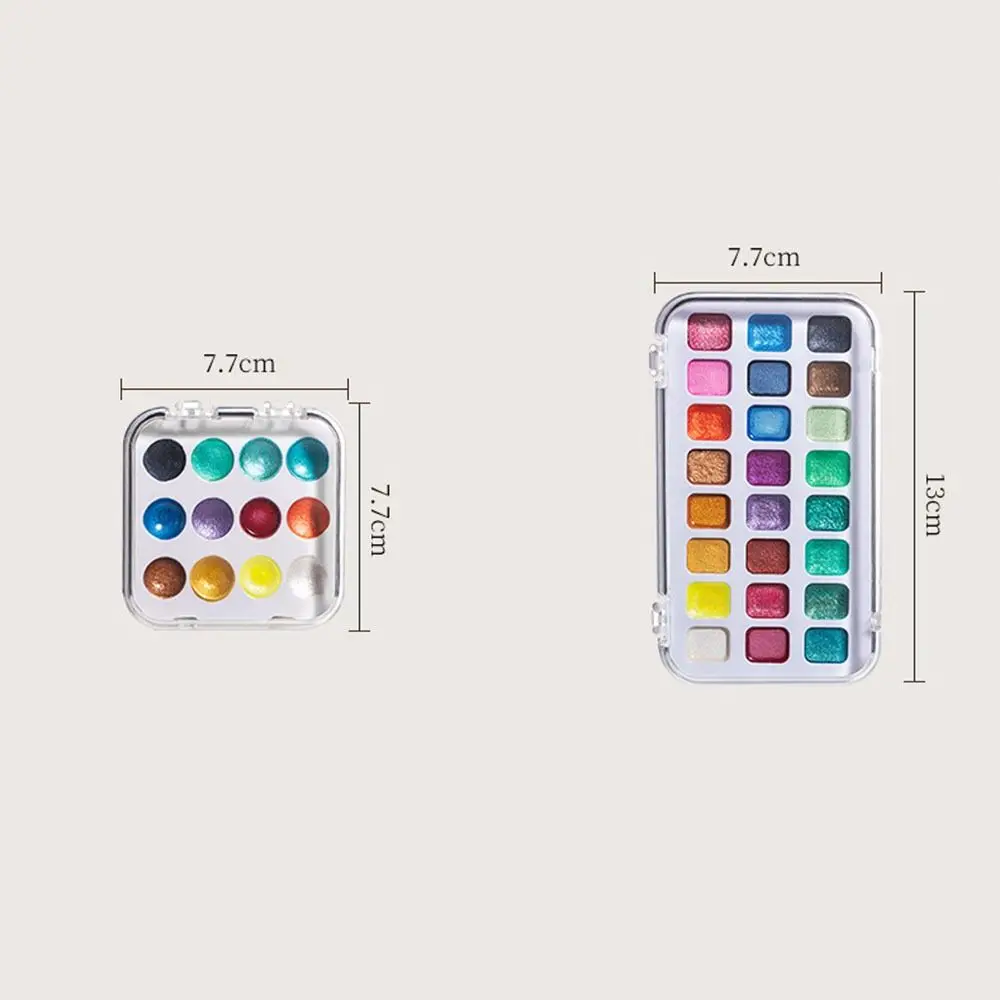 12/24 Farben Aquarell Malerei Pigmente Set Lichtechtheit Mini-tragbare Feste Aquarell Pigment Waschbar
