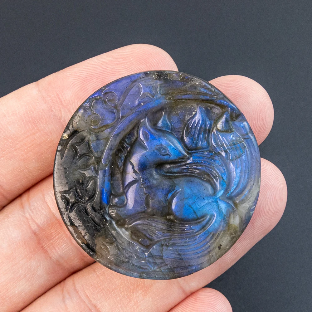 

Двухцветный кулон из лабрадорита класса ААА, 40X40X8 мм, глубокое золото и синяя вспышка, ручная долото, подвески с кабошоном, цепочка в комплект не входит