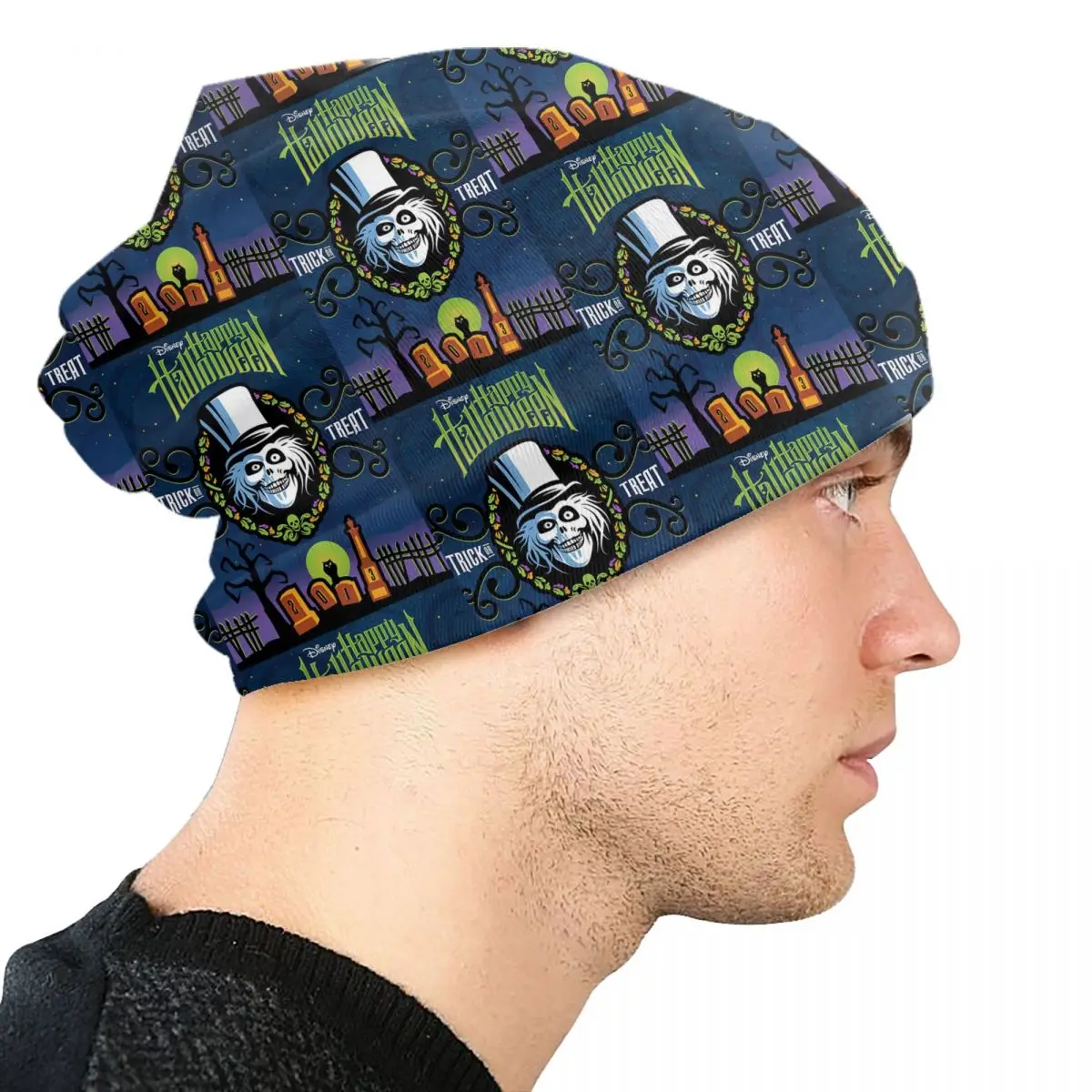 Spukhaus Skull ies Mützen Mützen kühlen Winter warme Strick mütze Unisex Grimasse Geister Halloween Ghost Bonnet Hüte