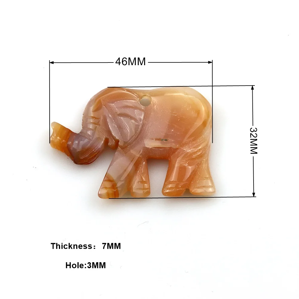 46*32 مللي متر بوتيك شبه حجر كريم الفيل قلادة سترة سلسلة قلادة DIY بها بنفسك اليدوية مجوهرات اكسسوارات سحر