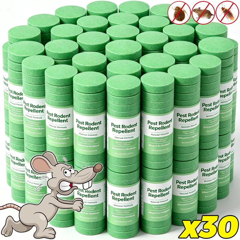 Image of Großhandel: Leistungsstarke Nagetierabwehrpillen, natürliche Minzpellets, Mausefallen für den Innen- und Außenbereich, zur Bekämpfung von Ratten, Mäusen, Kakerlaken und Insekten