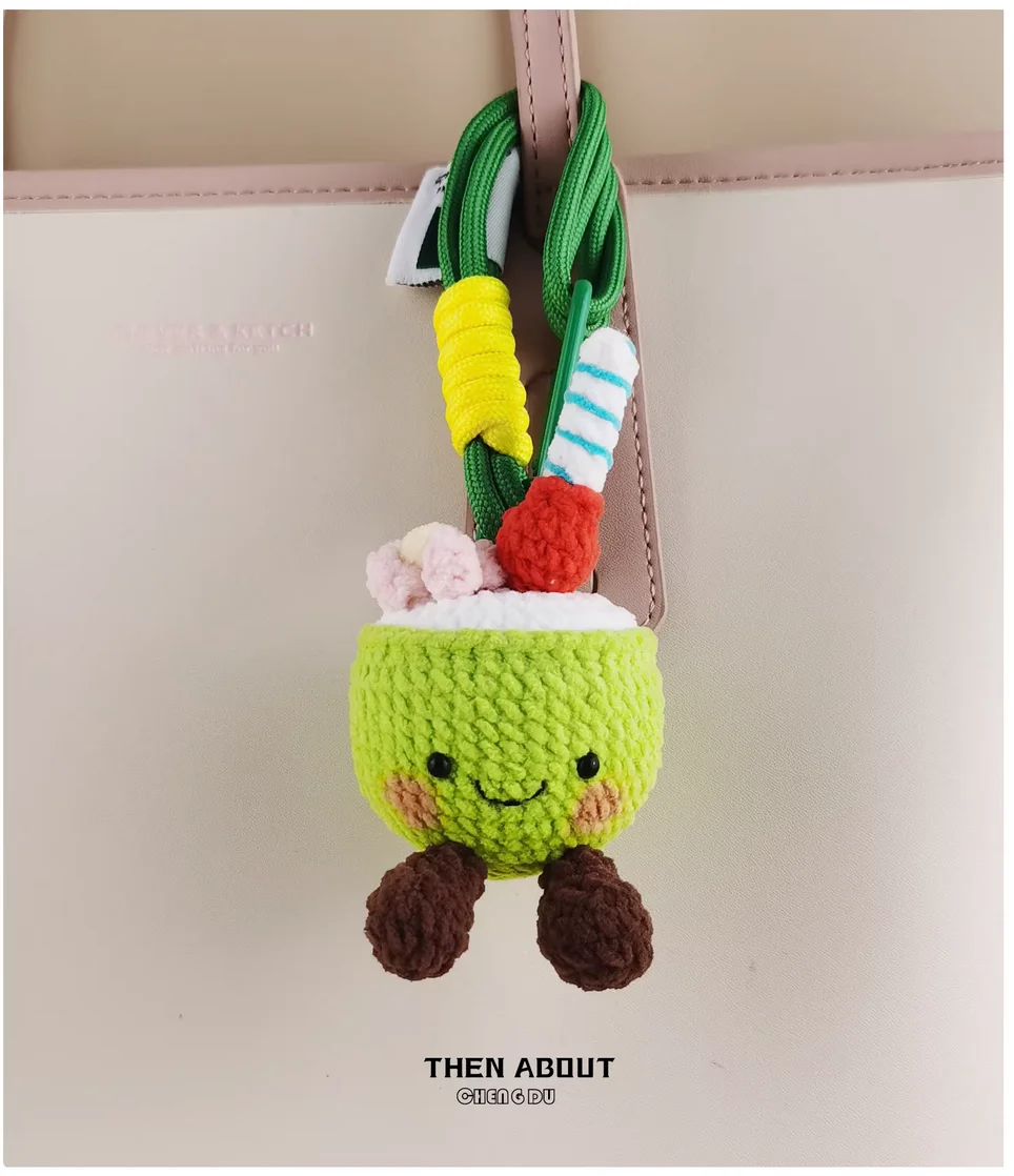 Cute coconut cup bag pendant pendant Keychain pendant high sense niche gifts for people.