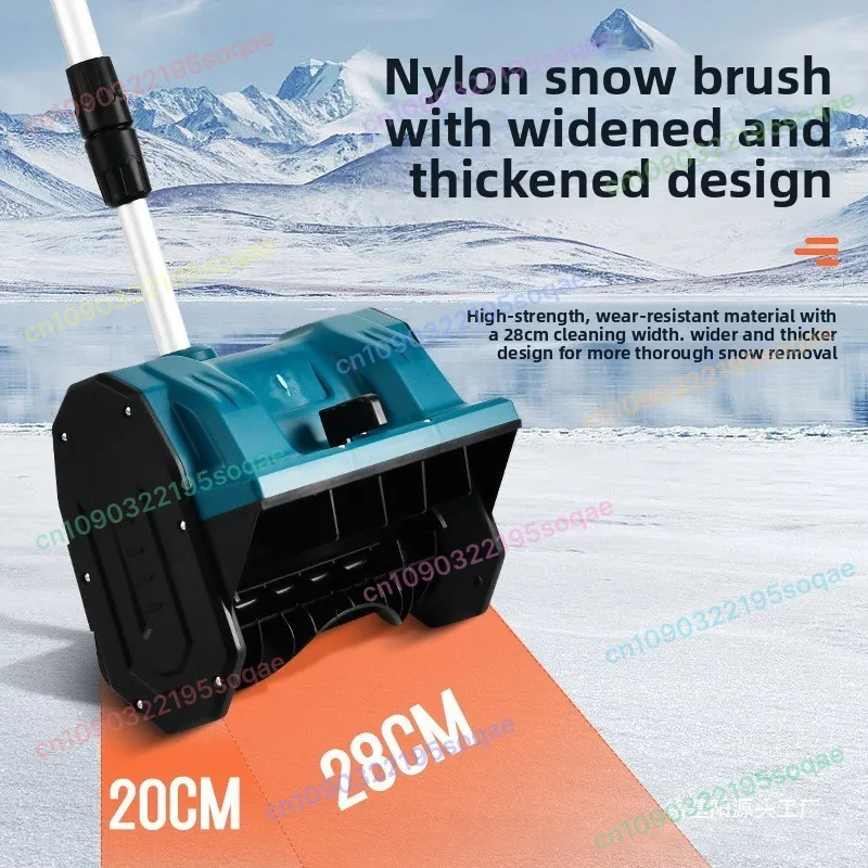 

Folding Electric Manual Push Small Snow Plow Lithium Battery Powered Household Snow Remover for Garden Courtyard Road Snow