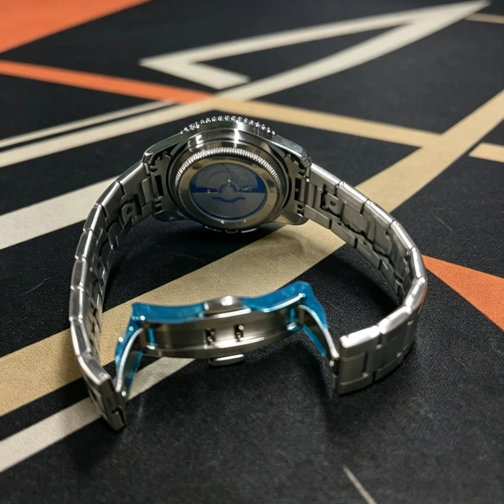 Fashionable Men's Diving Quartz Watch, Classic Blue Bezel, Stainless Steel Strap, Waterproof, Luminous, Sporty, Business Style, Men's Watch, Luxurious Everyday Casual Style, Men's Timepiece