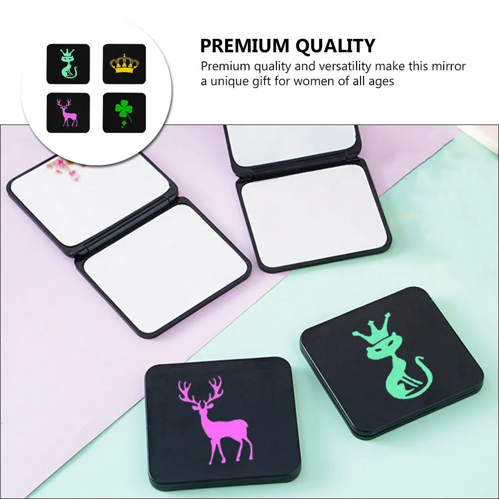 Mini miroirs de maquillage compacts portables, légers, pliables, pour voyage, petit miroir de maquillage, 4 pièces