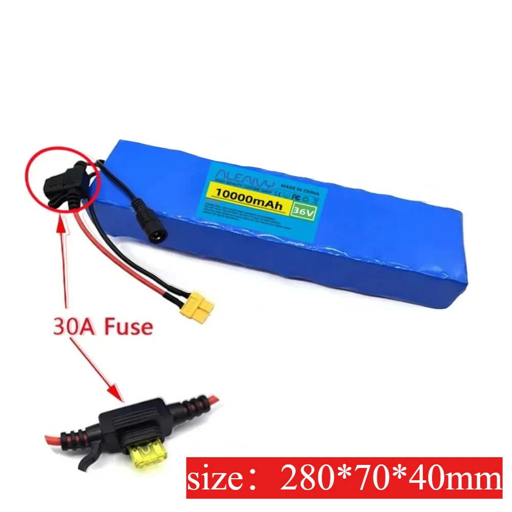 

10S3P 36V 10Ah 18650 Rechargeable Lithium Battery Pack 500W Power Modified electric scooter Battery Pack with BMS.
