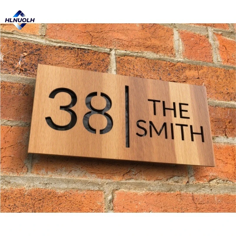 

Custom Retro Wooden 3D House Number Sign – Laser Engraved Outdoor Address Plaque, Custom Wall Mounted Door Plate 280×140mm