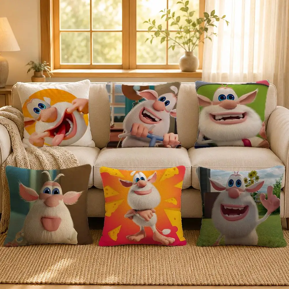 Booba Funny Monster Cushion Cover Personalized Short Plush Soft Bedroom Sofa Home Decor Gift