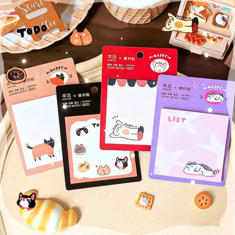24pcs/lot Kawaii Cat Memo Pad Sticky Notes Cute N Times Stationery Label Notepad Bookmark Post School Supplies