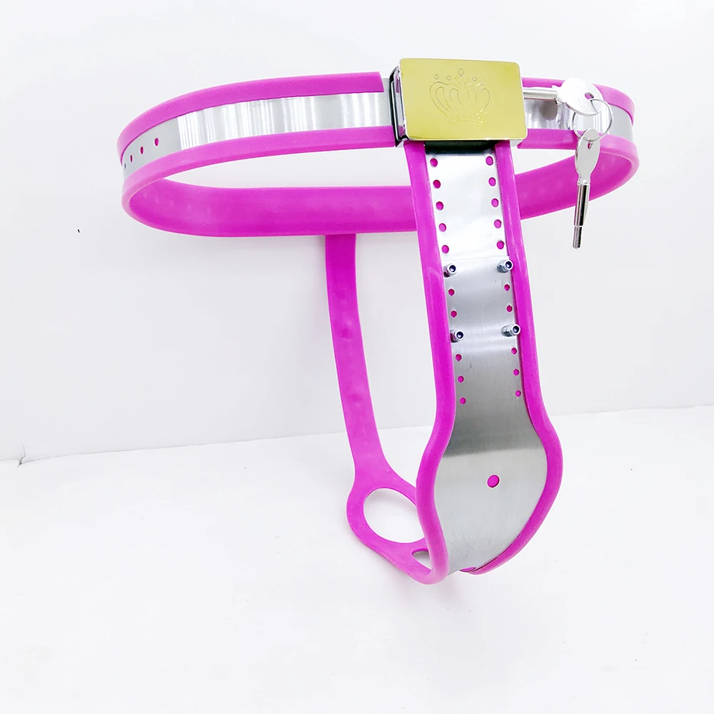 Female Chastity Belt Device Stainless Steel Lockable Underwear Silicone Adjustable Belt T Type Anal Plug Sex Toys for Women