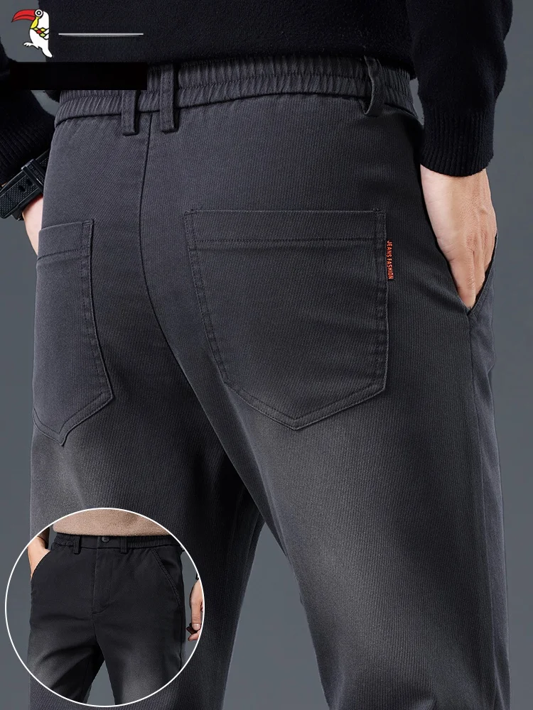 Calças Masculinas de Perna Reta Estilo Busin Casual, Elásticas e Confortáveis, para Primavera, Outono e Inverno, Marca TUC...