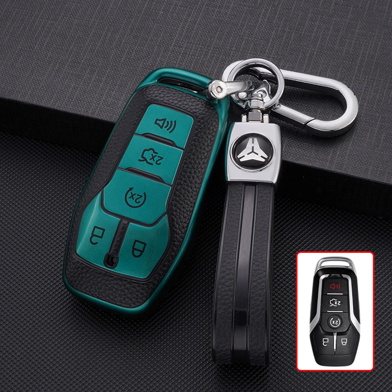 TPU Car Remote Key Case Cover Ptotect Shell Fob For Ford Fusion Mondeo Mustang F 150 Explorer Edge 2015 2016 2017 2018 Keychain