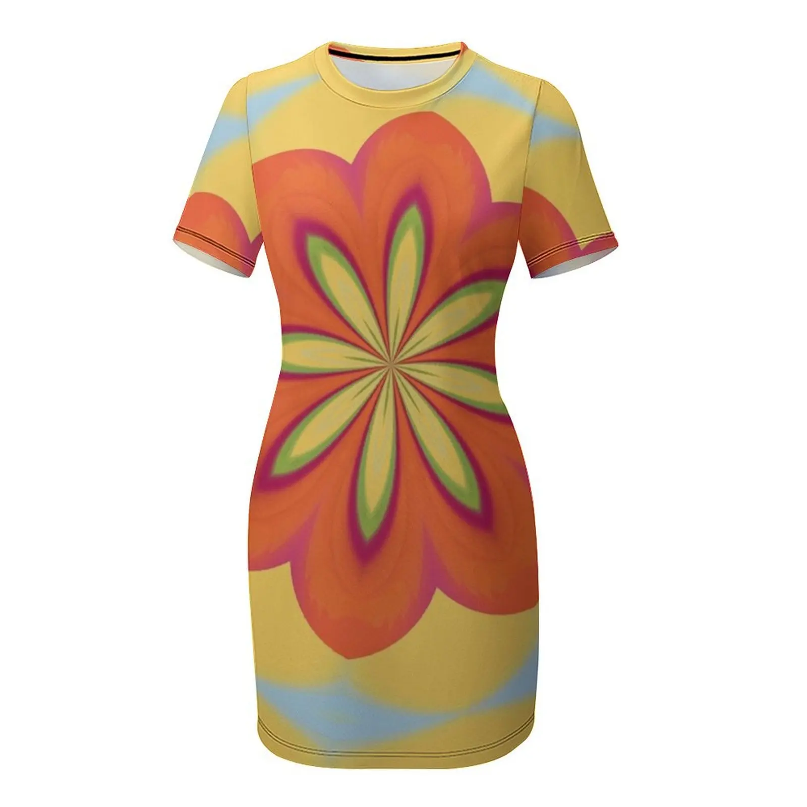 Psychedelic 60er Jahre Kurzarmkleid Ballkleid elegante Kleider für Frauen Luxus Frau Abendkleid Kleid