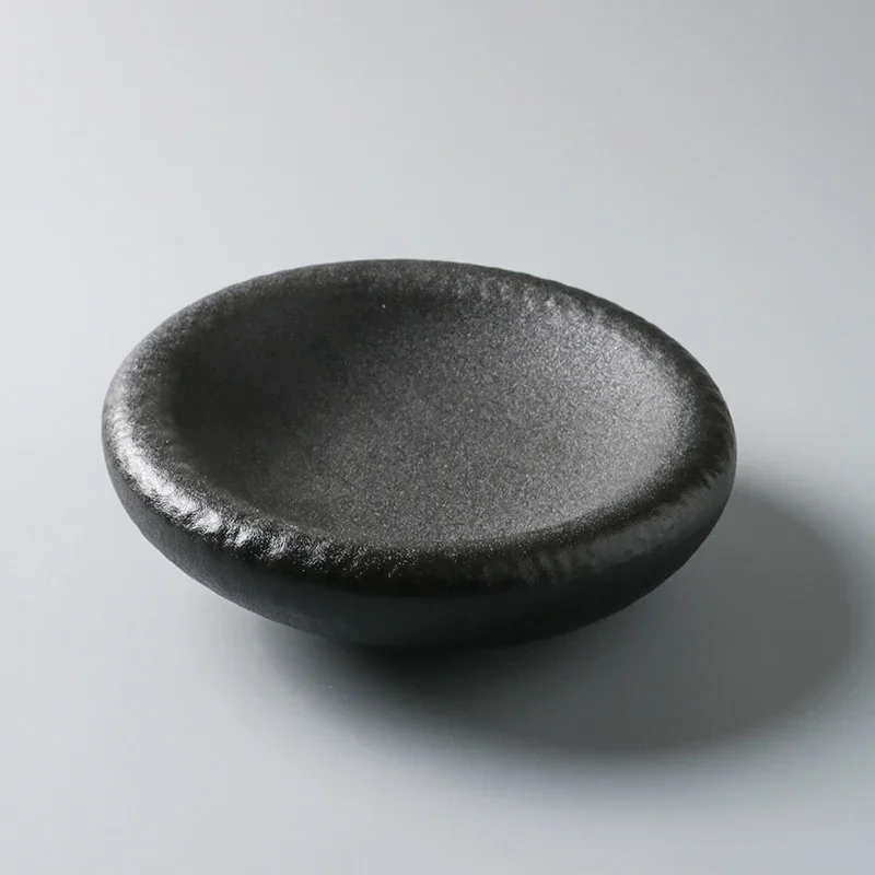 Irregular Stone Pattern Double-layer Plate Ceramic Dessert Dish Snack Plate Sashimi Sushi Plate Artistic Conception Tableware