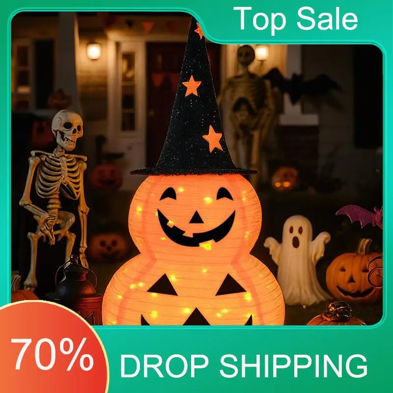^AT03 Top Halloween 3FT Pumpkin Decorations, 8 Modes Battery Operated Lights,For Indoor/Outdoor Home, Party, Yard
