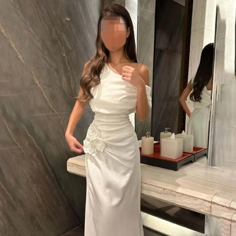 تخصيص رائعة Ruched المرأة فستان حفلة موسيقية مثير بلا أكمام الساحرة حورية البحر زهرة فستان الحفلات المرأة الكشكشة ثوب مسائي