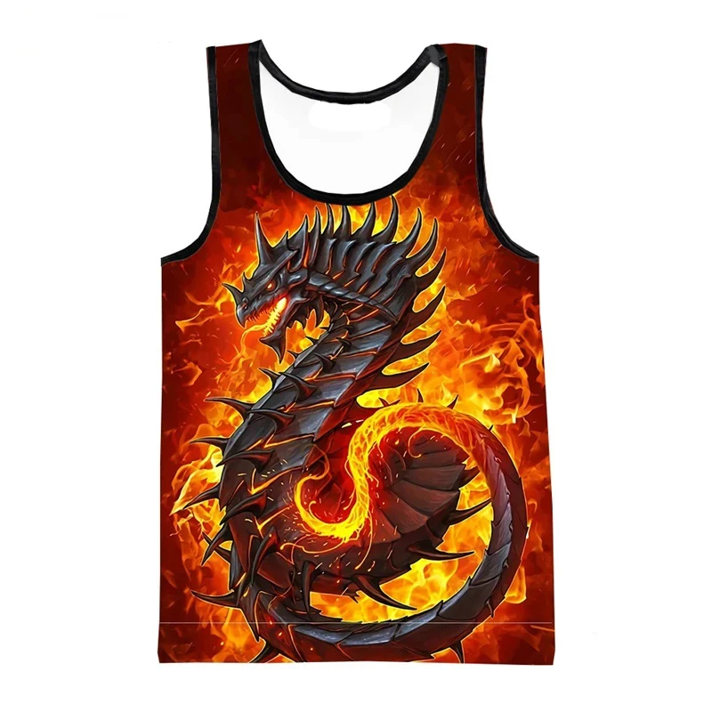 Dragon 3d Printed Tank Tops Men Women Fashion Vest Sleeveless Tops Graphs Gym Hawaii Y2k Beach Tank Top Man Clothing