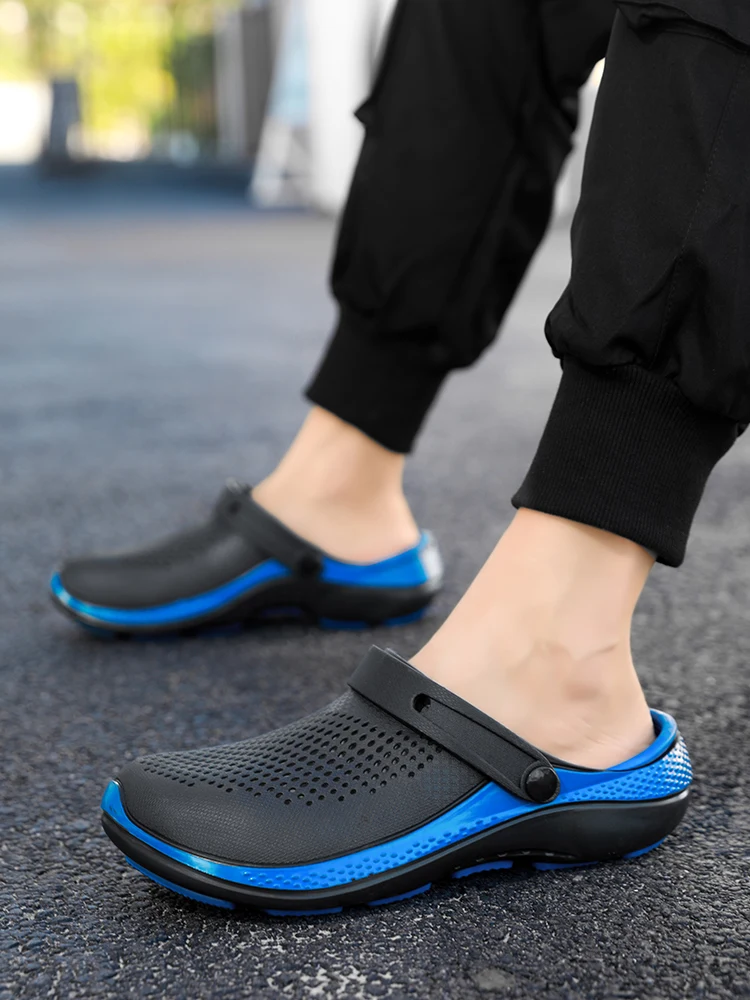 

HaoJue Men's Summer Anti-Odor Outdoor Thi Bot Slip-On Sandals Two-Way Wear-Resistant Breathable Beach oes Casual Slip-...