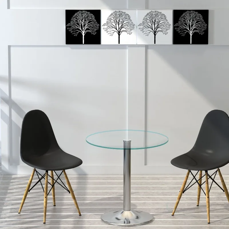 Round Tempered Glass Coffee Tables Space Saving Small Living Room Office Meeting Lounge Corner Telephone Stand Mesa Tables