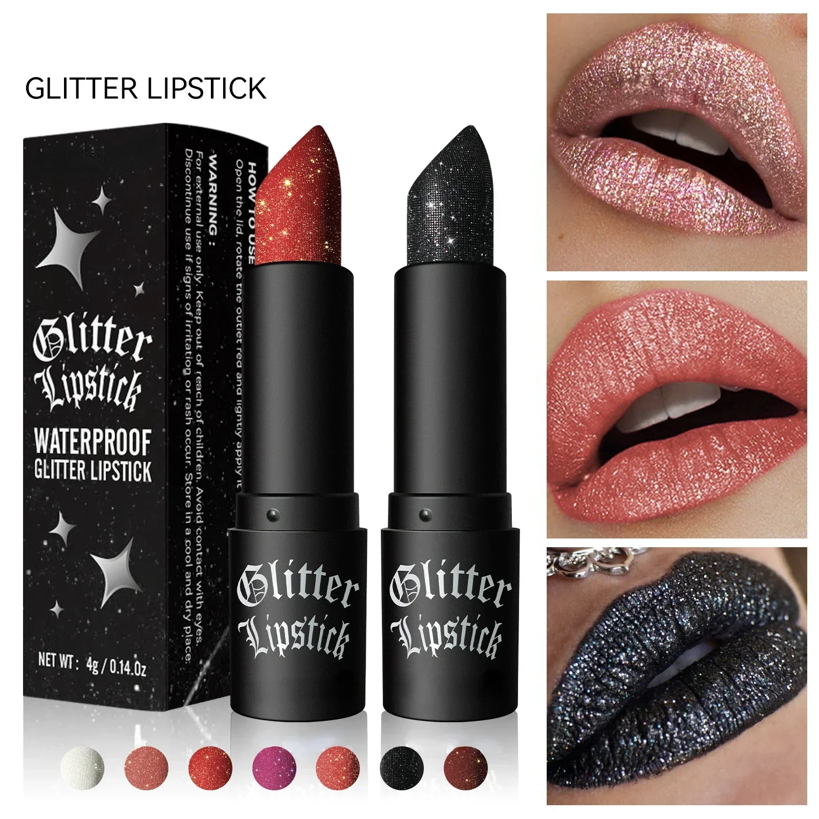 Glitter Lippenstift Waterdichte Langdurige Hydraterende Matte Non-Stick Cup Parelmoer Diamant Lip Tint Rode Sexy Lippen Make-Up